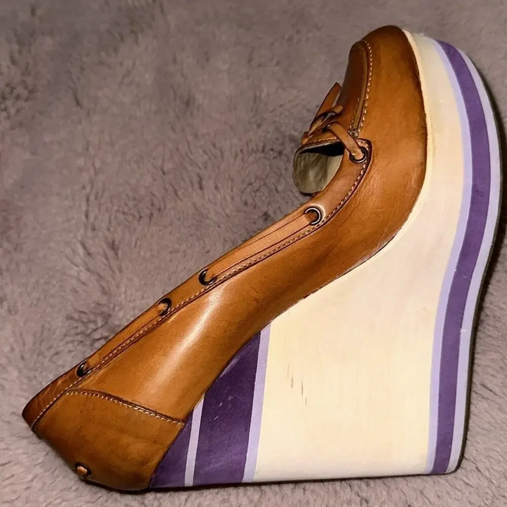 DIANA BROUSSARD Leather Platform WEDGES - Originally $695